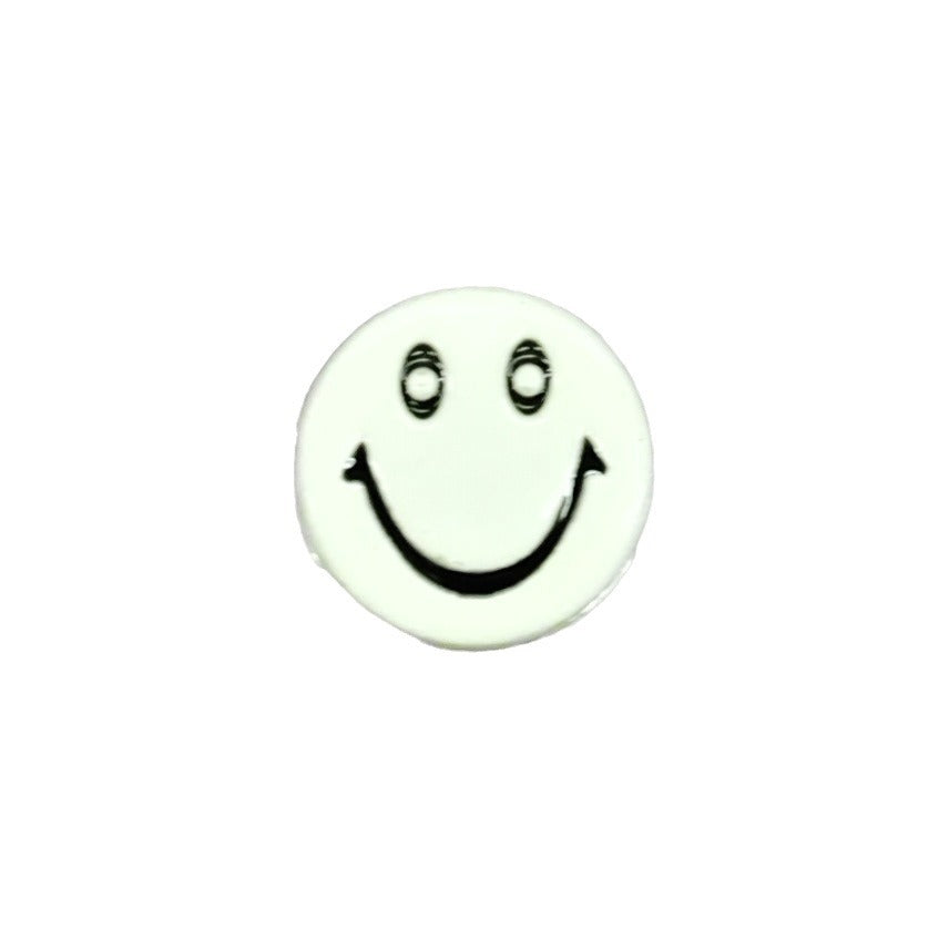Smiling Face Metal Beads 10mm Baking Painted Zinc Alloy 50pcs 4