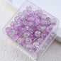 Gradient Crackle Round Glass Beads 10mm Vibrant Mixed Colors 60pcs 12