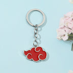 Metal Red Cloud Keychain Zinc Alloy Glossy Silver Outline 2