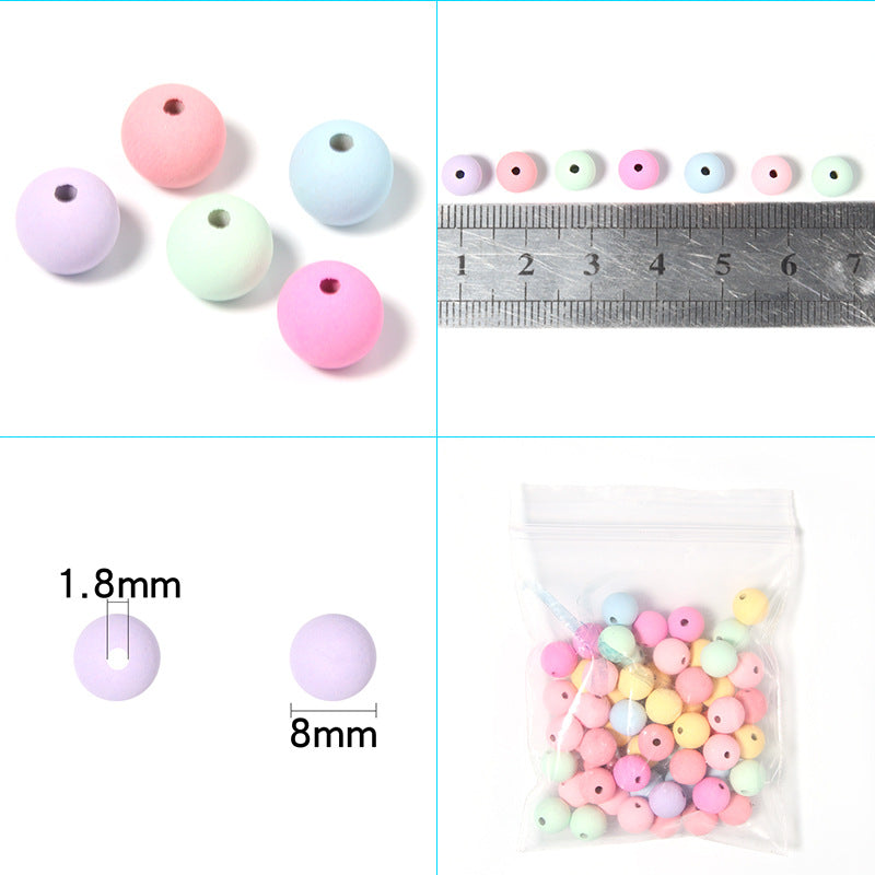 Frosted Acrylic Round Beads 6-10mm Macaron Color 100pcs 3