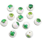 St. Patrick's Day Shamrock Acrylic Beads 16mm UV Plating Polka Dotted Leopard 50pcs 5