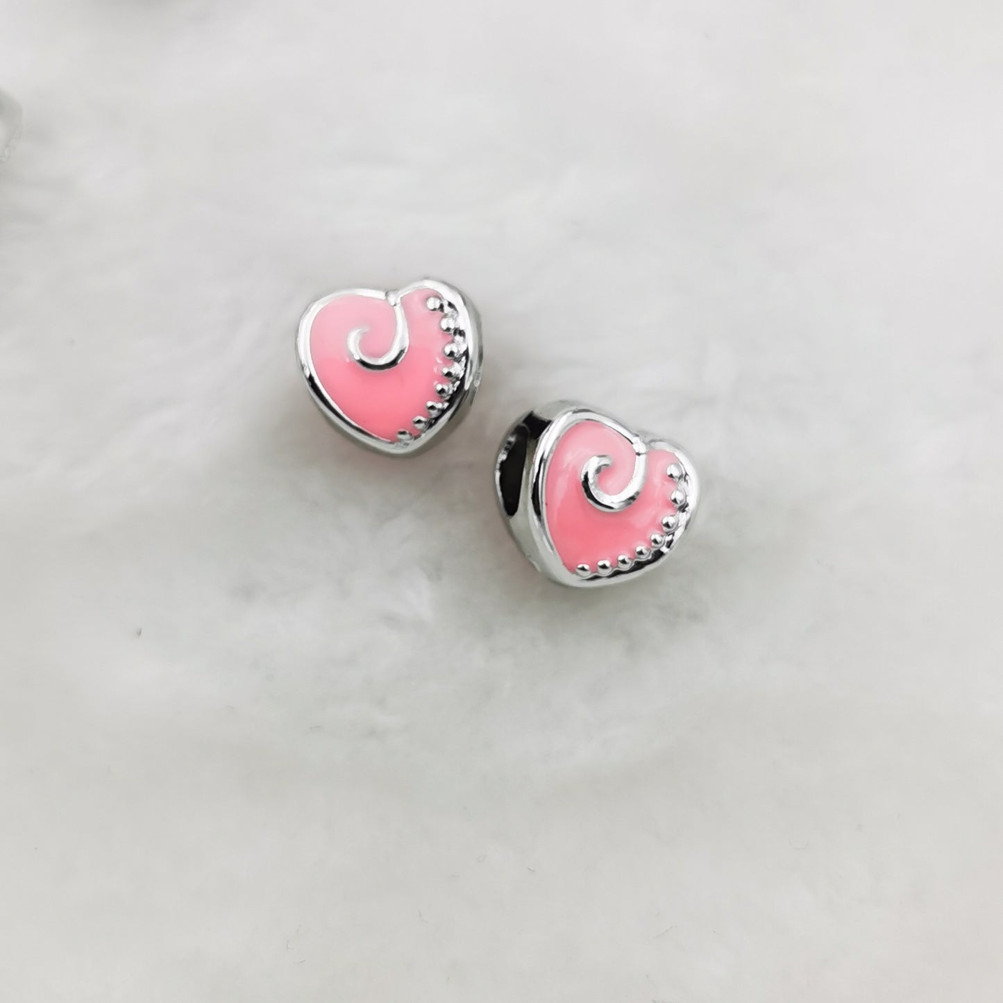 Heart Enamel CCB Plastic Acrylic Beads 12mm Colorful Mixed 50pcs 12