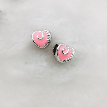 Heart Enamel CCB Plastic Acrylic Beads 12mm Colorful Mixed 50pcs 12