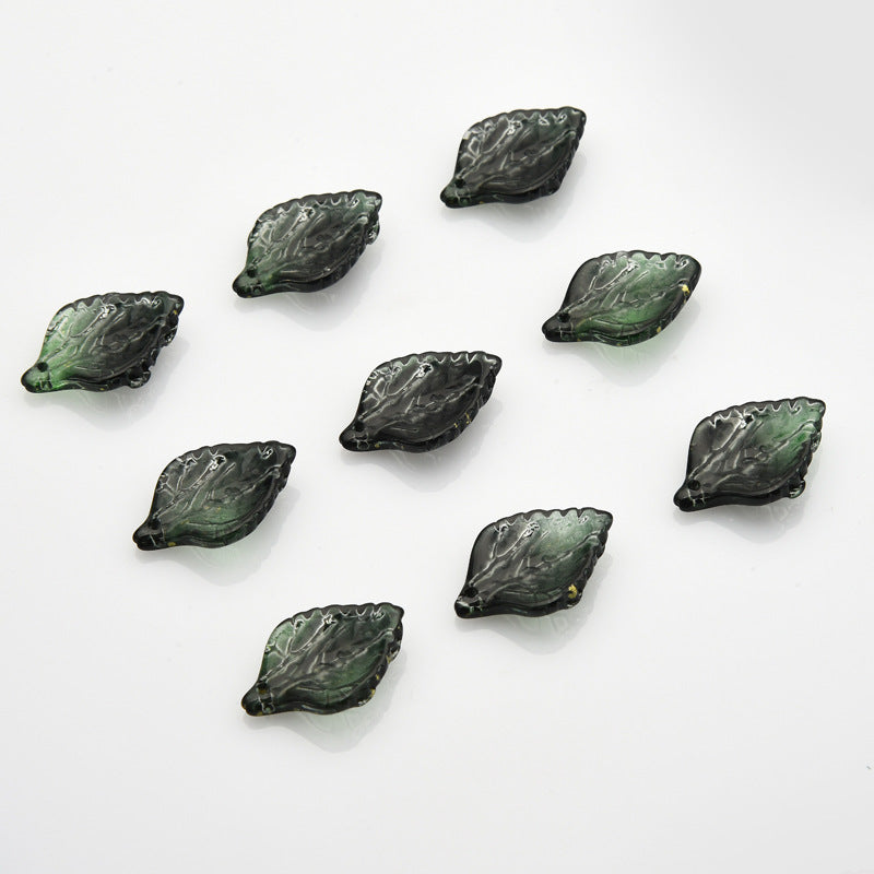 Czech Glass Beads Sunflower Leaf 16 x 23mm Multicolor Petal 20pcs 7