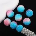 Gradient Bubblegum Beads 18mm Pink to Blue Sparkle Textured 10pcs