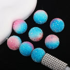 Gradient Bubblegum Beads 18mm Pink to Blue Sparkle Textured 10pcs
