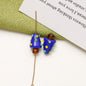 Hand Painted Polka Dot Christmas Tree Lampwork Glass Beads 19mm 4pcs 10