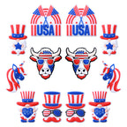 Silicone Focal Beads Independence Day American Cattle USA Double Flag 20pcs