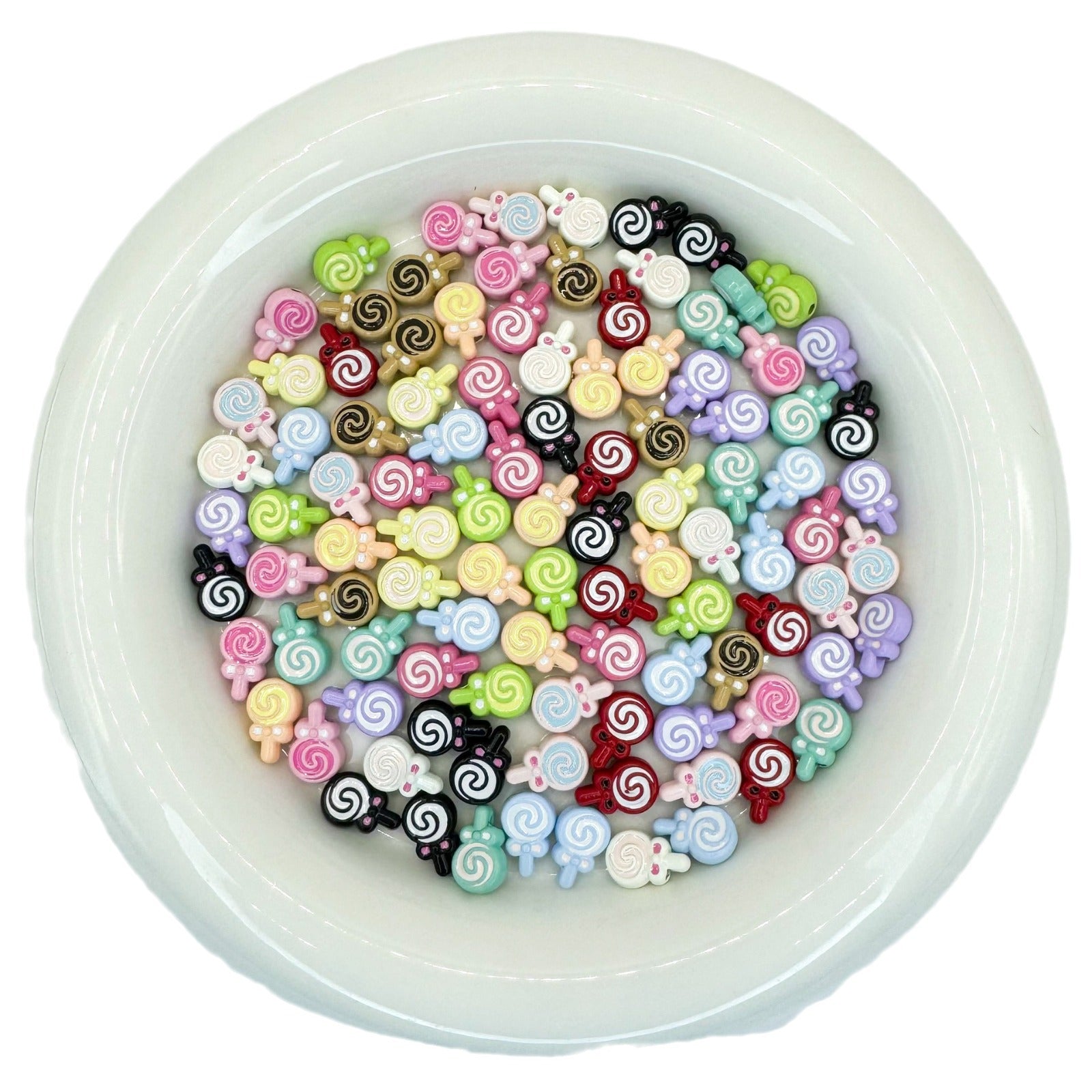 Lollipop Metal Beads 12mm Painted Alloy 10pcs 5
