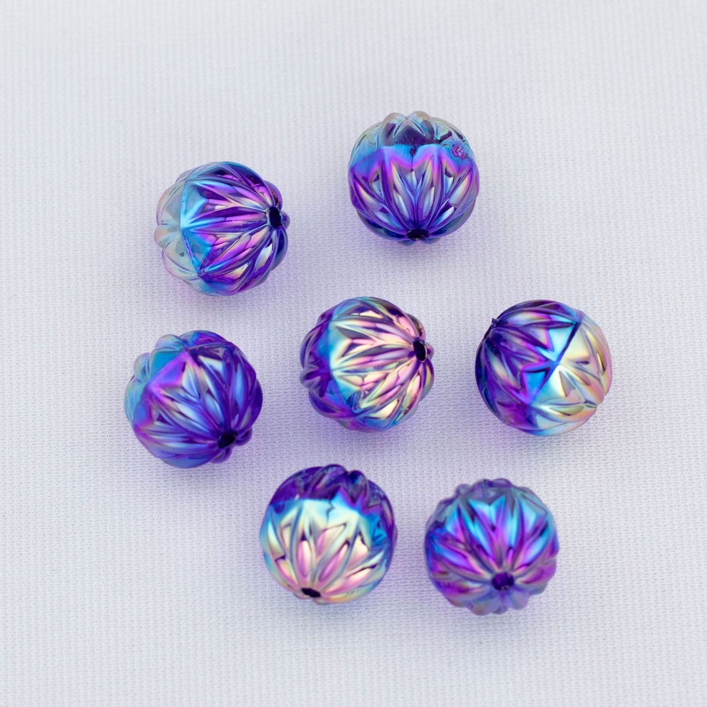 Transparent Flat Fireworks Acrylic Beads 15mm Sparkling Mixed 20pcs 13