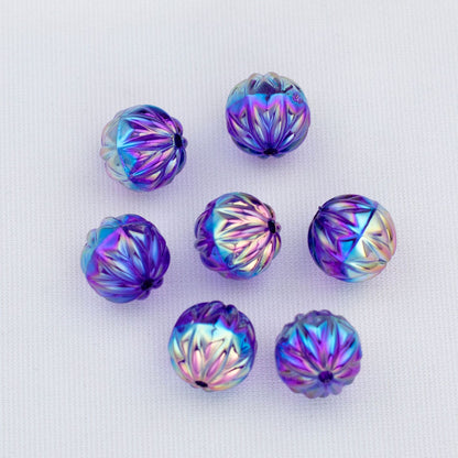 Transparent Flat Fireworks Acrylic Beads 15mm Sparkling Mixed 20pcs 13