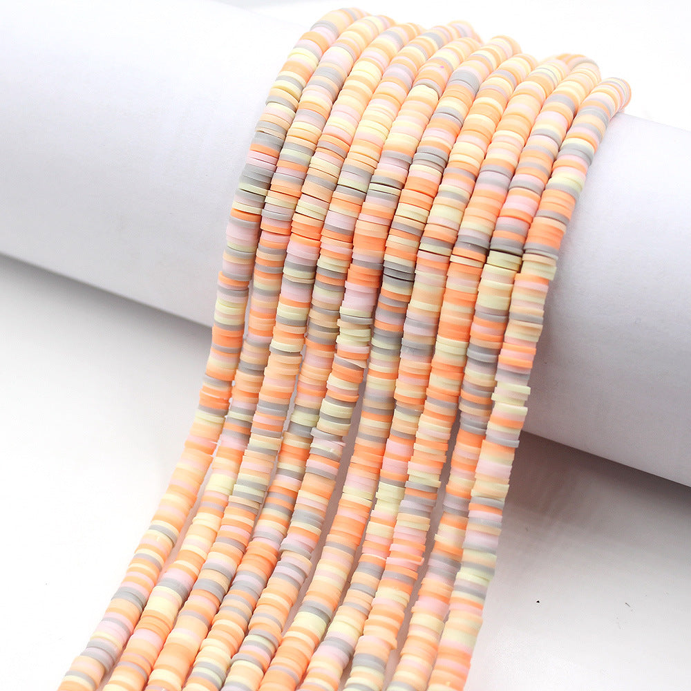 Flat Clay Beads 6mm Colorful Polymer Spacer Disc 10strands 31