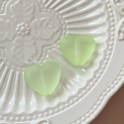 Matte Heart Acrylic Beads 24mm Pastel Colors 20pcs 11