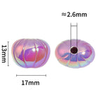 Plating Flat Pumpkin Acrylic Beads 13x17mm UV Solid Color 100pcs 3