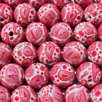 Plating Round Acrylic Beads 16mm Bohemian Style Glossy 100pcs 2