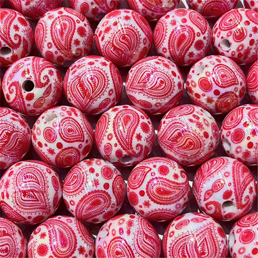Plating Round Acrylic Beads 16mm Bohemian Style Glossy 100pcs 2
