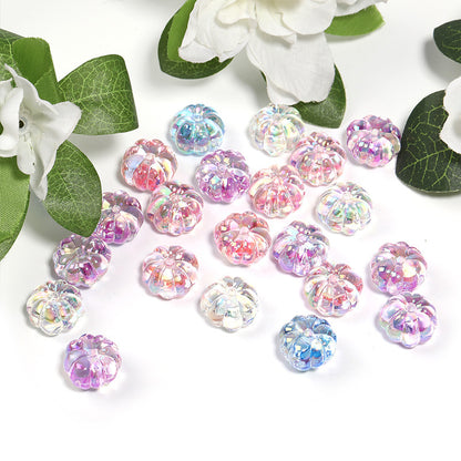 Transparent Flattened Pumpkin Acrylic Beads 16mm Pastel Glow 100pcs 4