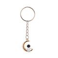 Astronaut Keychain Alloy Gold Tone Moon and Star Design 5