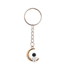 Astronaut Keychain Alloy Gold Tone Moon and Star Design 5