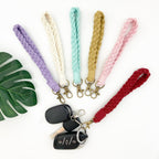 Macrame Crochet Phone Keychain Cotton Rope with Brass Clasp 4pcs 2