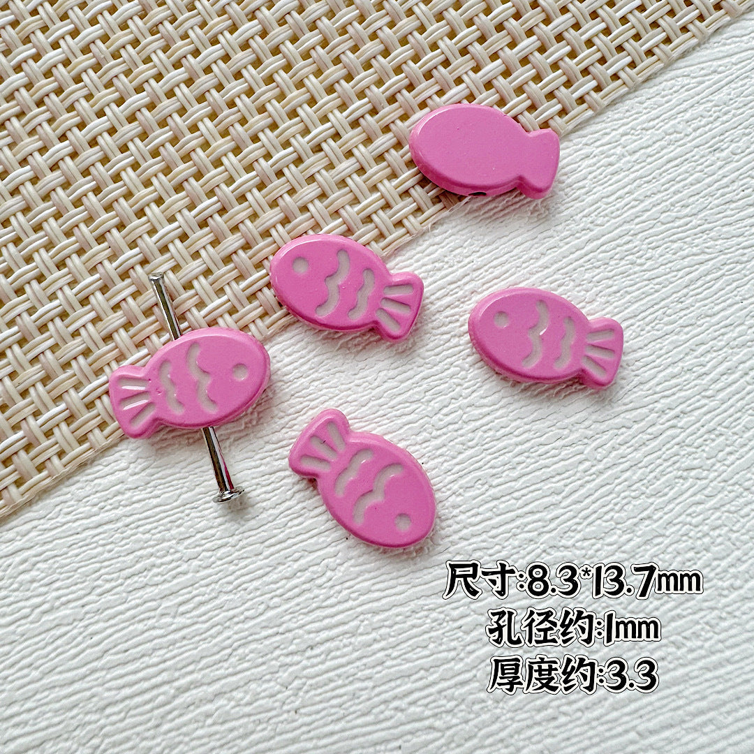 Fish Metal Beads 13mm Baking Painted Biscuit Style 20pcs 11