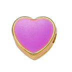 Heart Metal Beads 8mm Double-Sided Enamel Gold Tone 50pcs 5