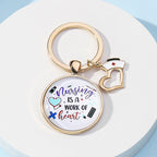 Metal Nurses Day Keychain Heart Nurse Cap Medical Theme 5
