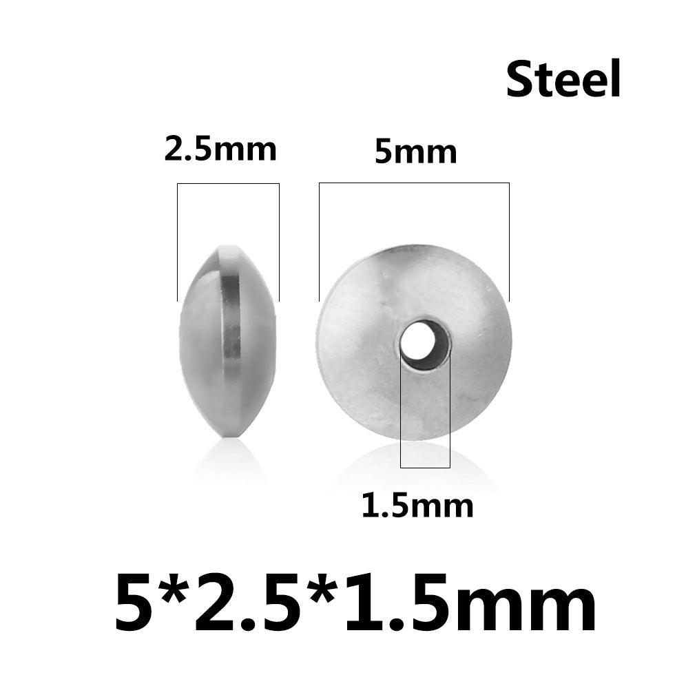 Stainless Steel UFO Spacer Beads 4-8mm Polished 100pcs 7