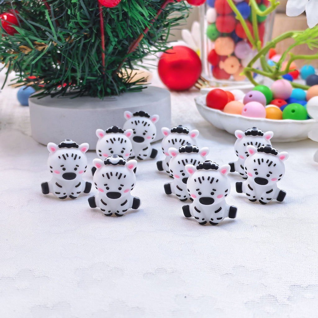 Silicone 3D Focal Beads Cow Sitting Pose 20pcs