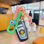 Rainbow Alpaca Keychain Soft Rubber Pastel Colors 2