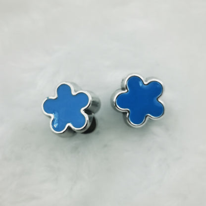 Five Petal Flower Acrylic Beads 13mm Enamel CCB Plastic 50pcs 9