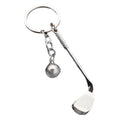 Metal Golf Club and Ball Keychain Zinc Alloy Silver