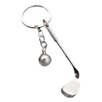 Metal Golf Club and Ball Keychain Zinc Alloy Silver