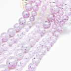Glitter Round Acrylic Beads 10-14mm Lavender Purple Shimmer 100pcs 2