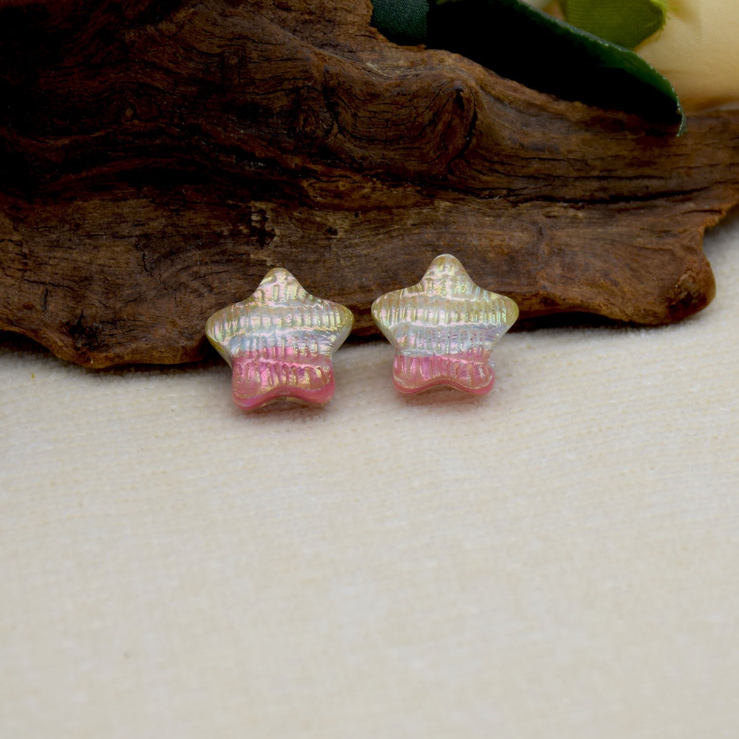 Oil Painting Star Resin Beads 19mm Iridescent Pastel 1pc 12