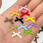 Bow Metal Beads 20mm Baking Painted Polished Alloy 50pcs 4