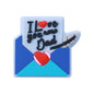 Silicone Focal Beads Fathers Day Blue Hearts and Letter Design 20pcs 7