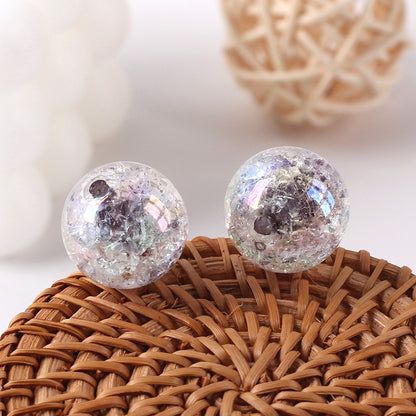 Plated Bubblegum Beads 18-20mm Dyed Core Crackle Glossy 20pcs 14