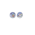 Lampwork Glass Beads Round 10/12mm Floral Silver Foil Filled 10pcs 5