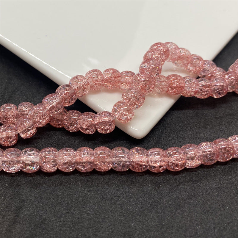 Crackle Flat Circular Glass Beads 6mm 8mm Pastel Mixed Colors 60pcs 10