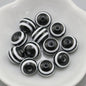 Rainbow Color Striped Resin Beads 12mm Round Glossy 60pcs 17