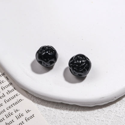Painted Round Acrylic Beads 11mm Baked Glossy 50pcs 10