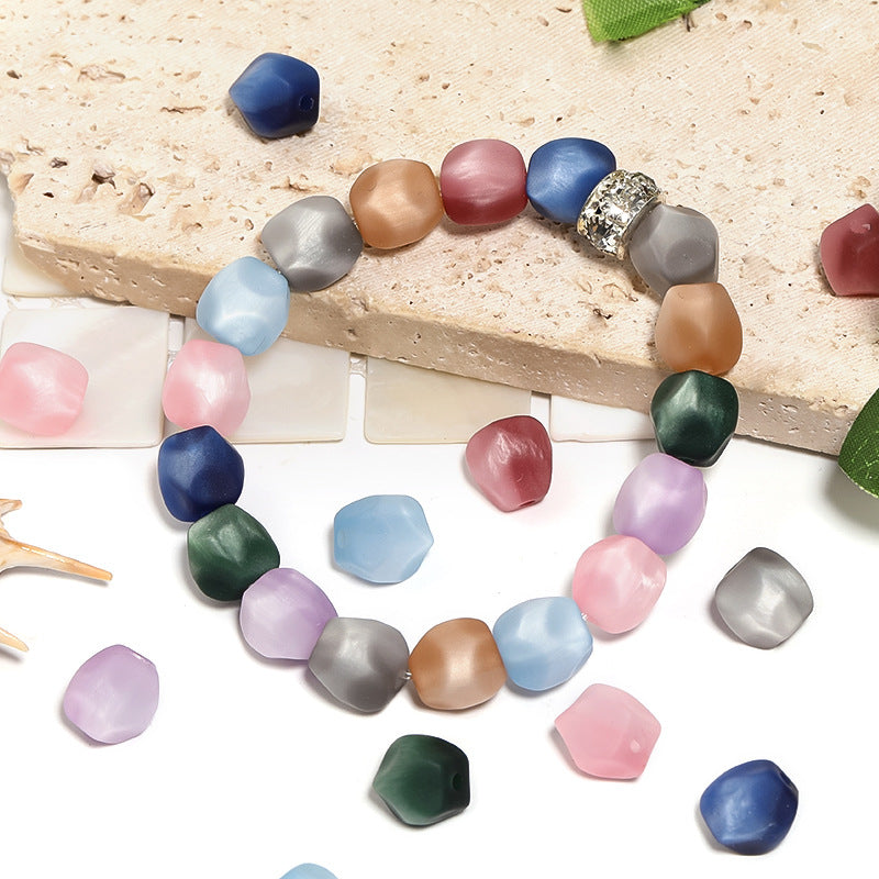 Imitation Velvet Resin Beads 8mm 10mm Irregular Pastel Jewel Colors 100pcs 2
