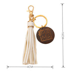 PU Tassel Keychain Metal Rainbow Color with Lobster Clasp 2