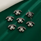 Bunny Holding Heart Rhinestone Beads 21mm Alloy Embeded 10pcs 6