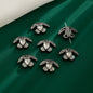 Bunny Holding Heart Rhinestone Beads 21mm Alloy Embeded 10pcs 6