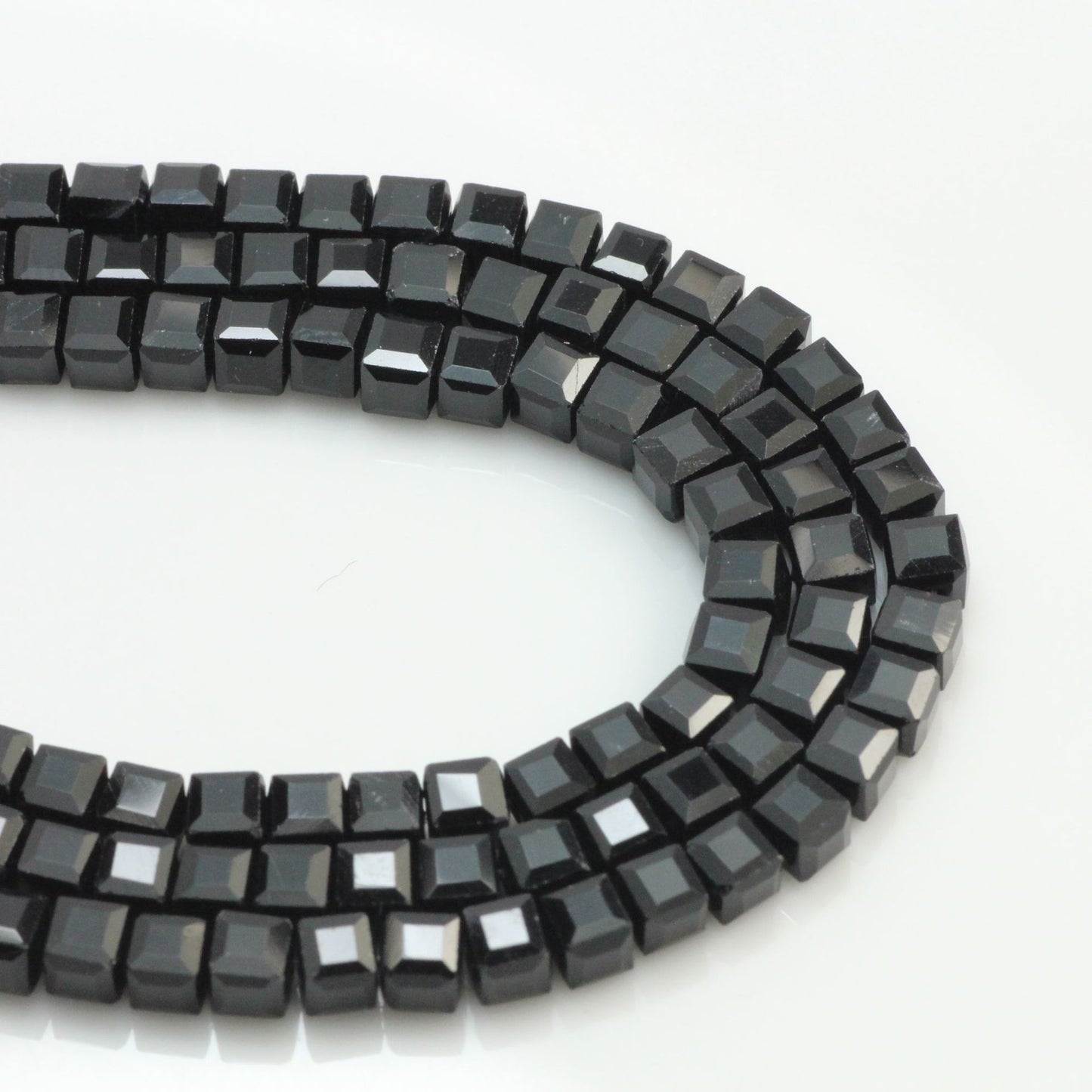 Square Glass Beads 4mm Transparent Clear Cube 100pcs 6