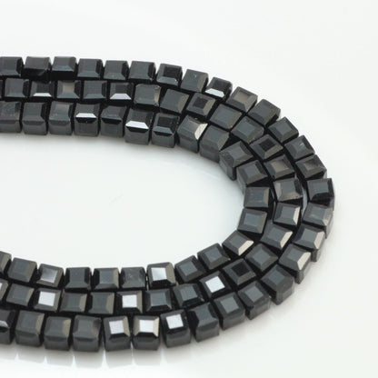 Square Glass Beads 4mm Transparent Clear Cube 100pcs 6