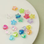 Transparent Heart Star Acrylic Beads 9mm 11mm Fantasy Colors 1pc 4