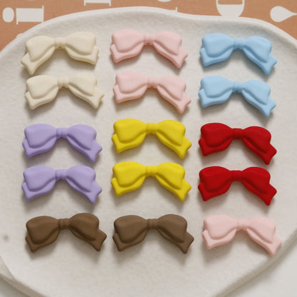 Rubberized Spray Painted Sweet Bow Acrylic Beads 13x29mm 2pcs